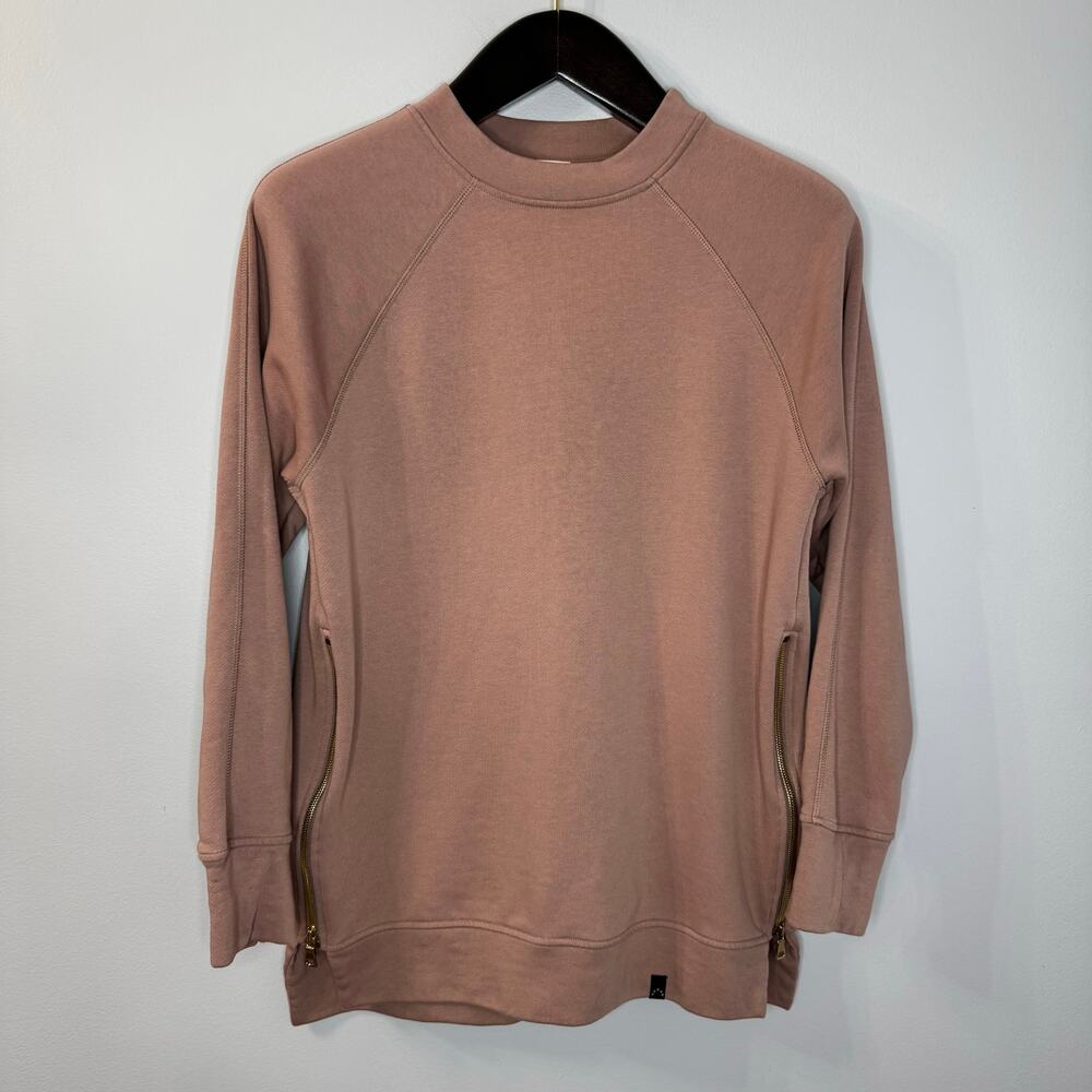 Varley Blush Manning Sweatshirt Double Zippered Pullover Casual Women's S - Picture 4 of 12